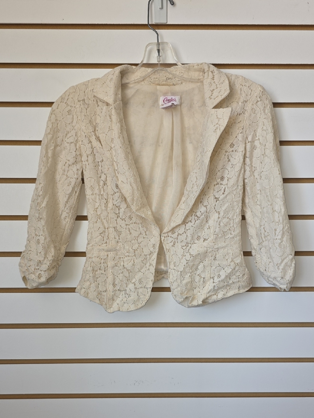Candie's Cream Lace Blazer XS